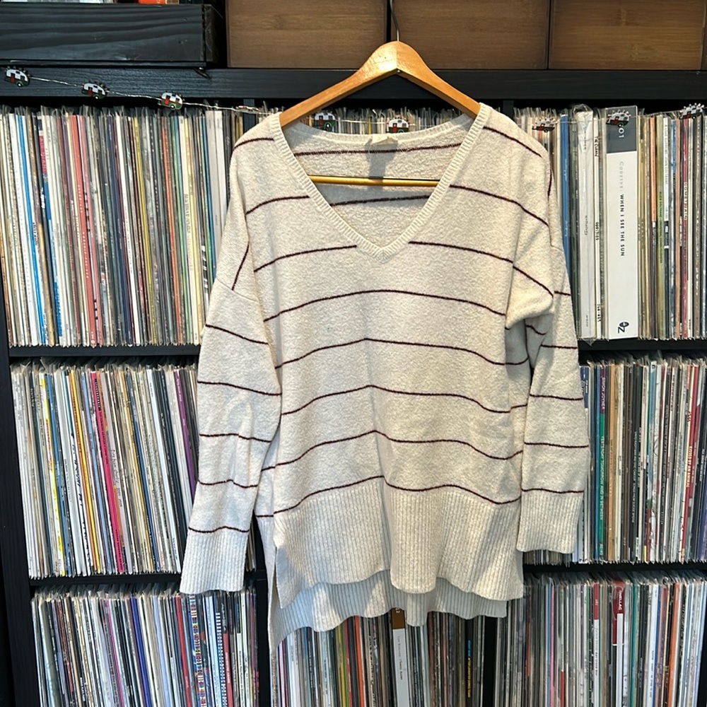 LOFT Outlet Lounge Collection Striped Sweater size Large